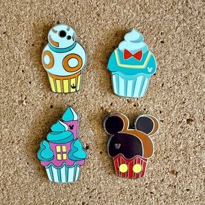 Hidden Disney Wave B Disney World Cupcake Pins - Set of 4